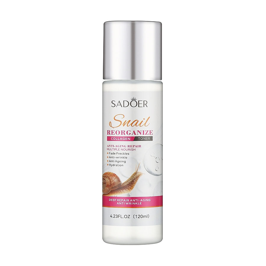 Тонер для обличчя Sadoer Snail Reorganize Collagen Toner з колагеном та екстрактом слизу равлика, 120 мл